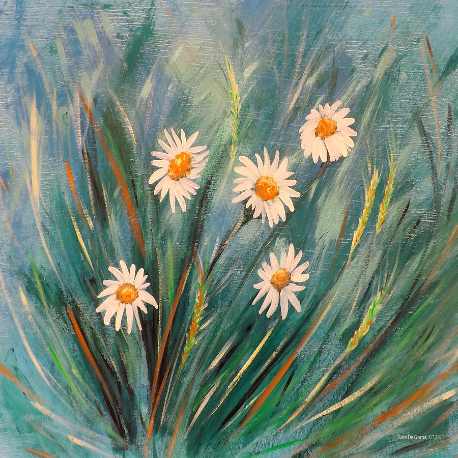 Flower Painting - Daisies #2 by Gina De Gorna