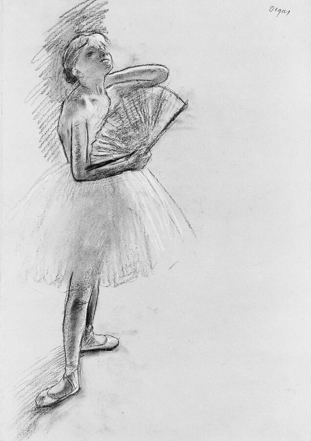 Dancer with a Fan, from circa 1880 Pastel by Edgar Degas