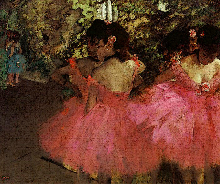 Dancers in Pink #4 Painting by Edgar Degas