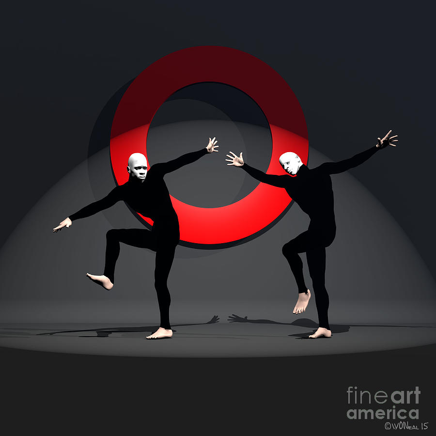 Male Portrait Digital Art - 2 Dancers by Walter Neal