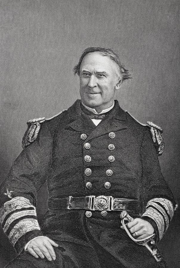 David Glascoe Farragut 1801 - 1870 Drawing By Vintage Design Pics 