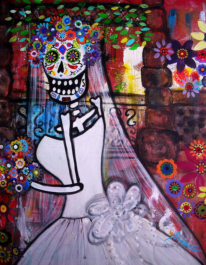 Flower Painting - Day Of The Dead Bride #2 by Pristine Cartera Turkus