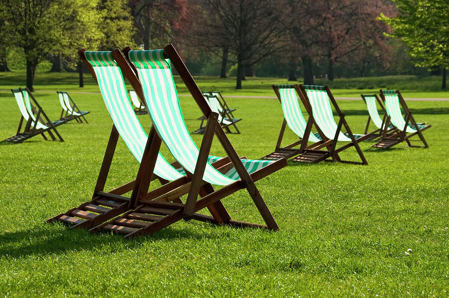 Deck chairs in a park #2 Photograph by Dutourdumonde Photography
