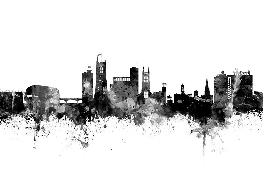 Skyline Digital Art - Derby England Skyline #2 by Michael Tompsett