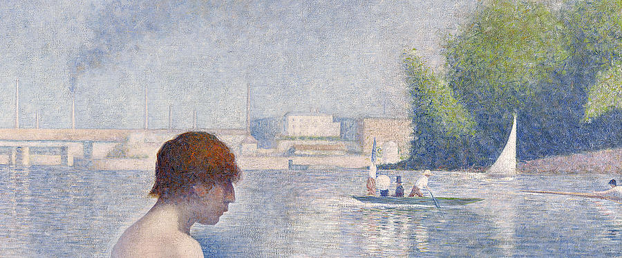 Detail from Bathers at Asnieres Painting by Georges Pierre Seurat