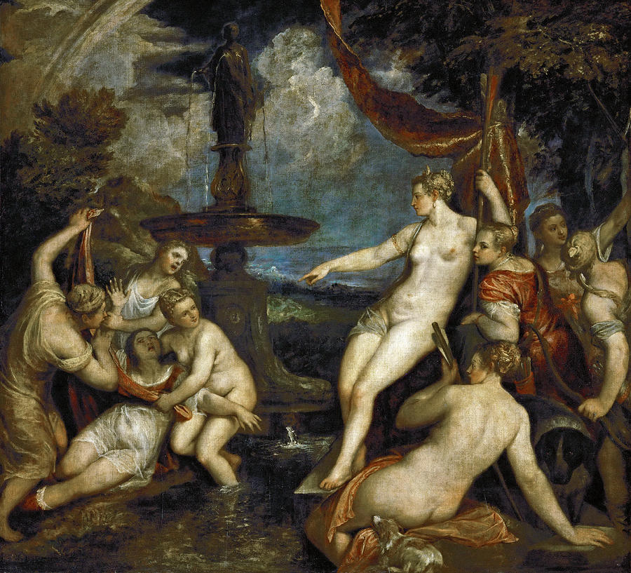 Titian Painting - Diana and Callisto #4 by Titian