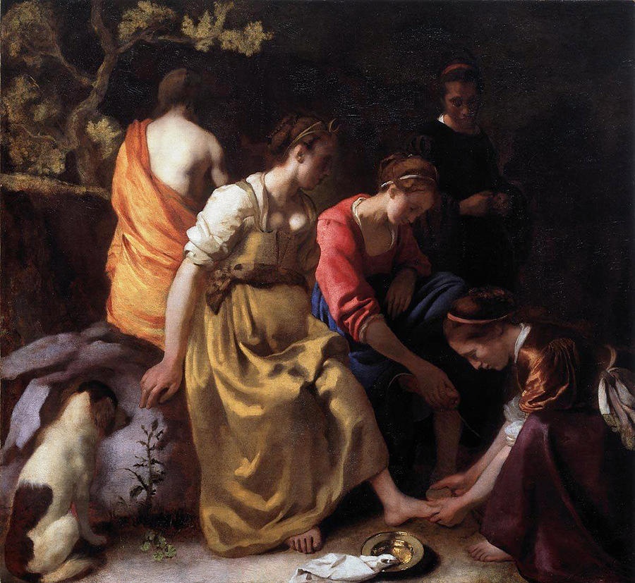 Diana And Her Companions #2 Painting by Johannes Vermeer