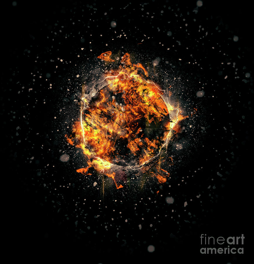 Digitally created Exploding supernova star  #2 Photograph by Humorous Quotes