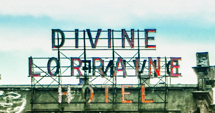 Divine Lorraine Hotel - Marquee #2 Photograph by Bill Cannon