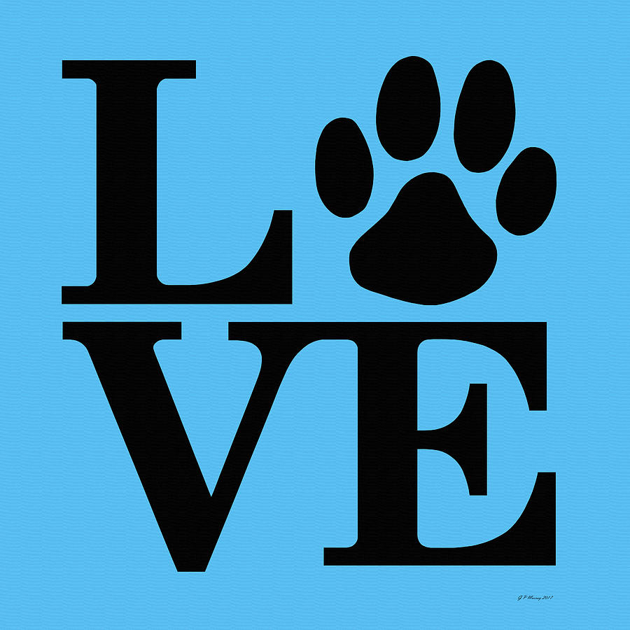 Dog Paw Love Sign #2 Digital Art by Gregory Murray