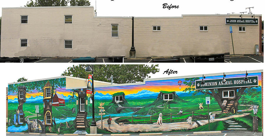 Dominion Animal Hospital mural Painting by Keith Naquin - Fine Art America