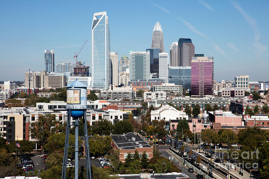 Charlotte Photograph - Downtown Charlotte North Carolina from the South End #2 by Bill Cobb