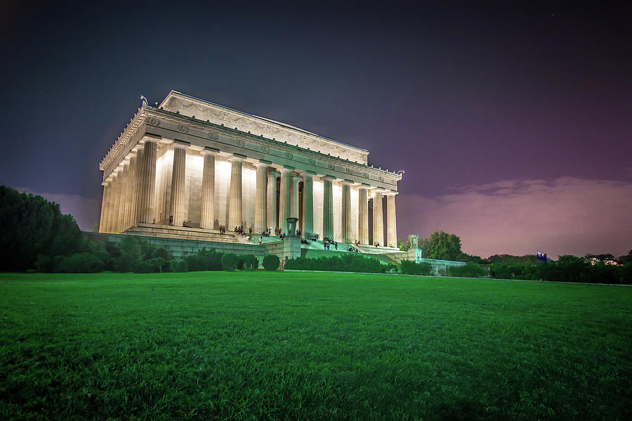 Dramatic And Moody Photo Of Lincoln Memorial At Night #2 Photograph by Alex Grichenko