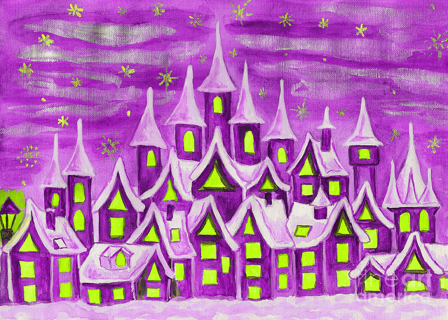 Dreamstown violet #2 Painting by Irina Afonskaya