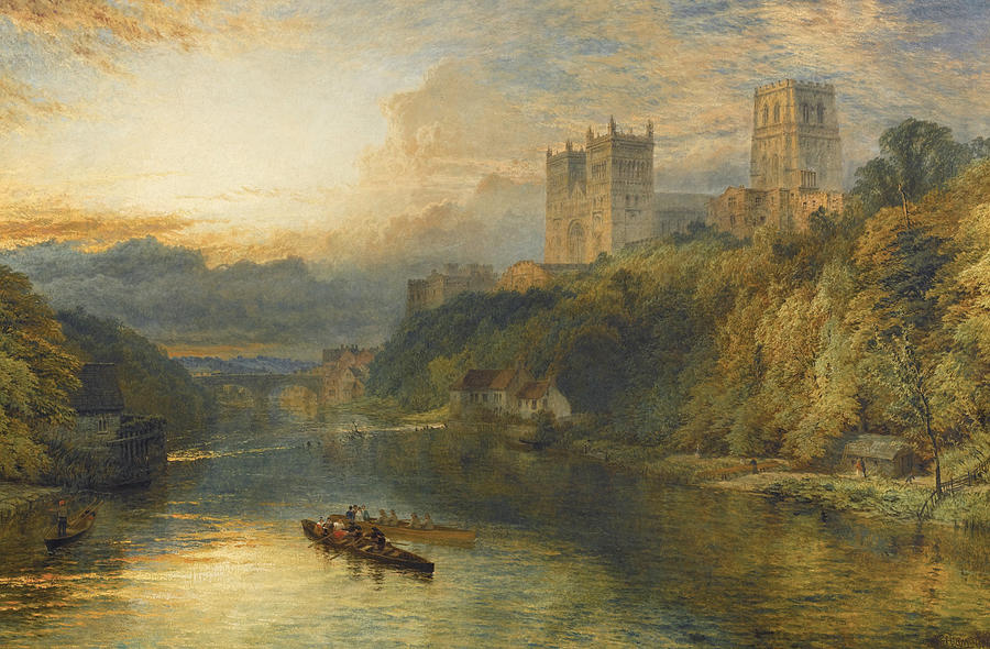 Durham Cathedral from the River #2 Painting by Henry Dawson