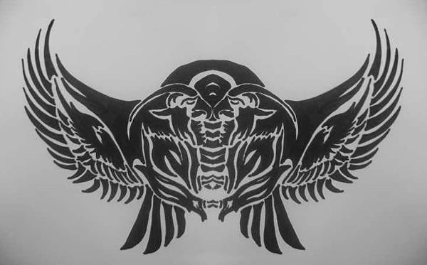 Two Flying Eagles Tattoo On Man Chest