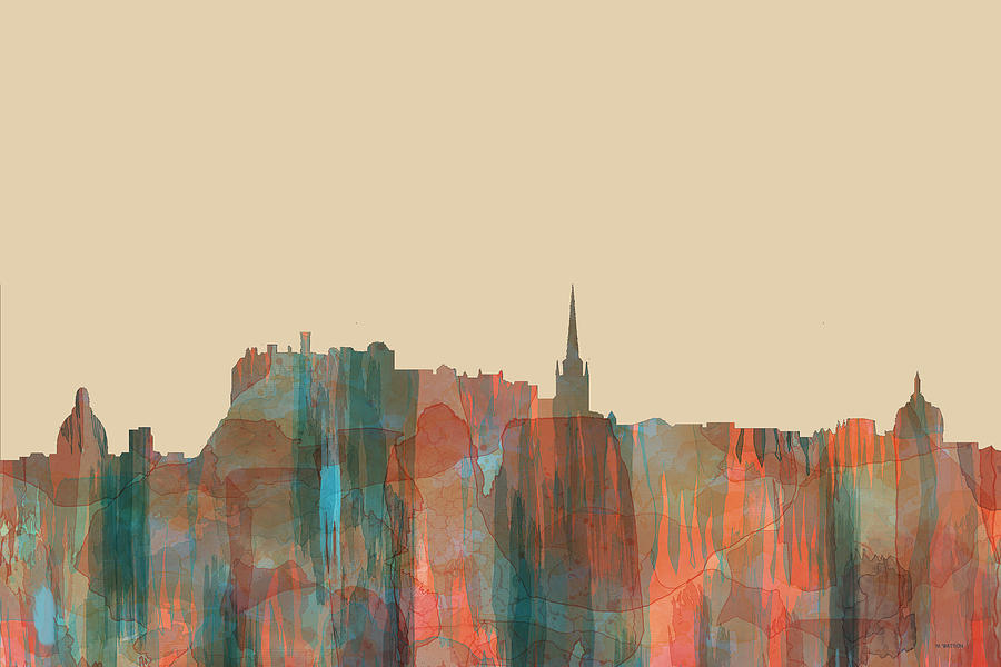 Edinburgh Scotland Skyline #2 Digital Art by Marlene Watson