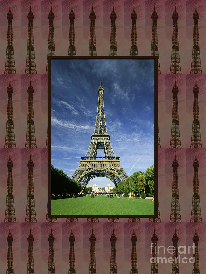 Effel Tower Paris France Landmark Photography Towels Pillows Curtains Tote Bags Photograph