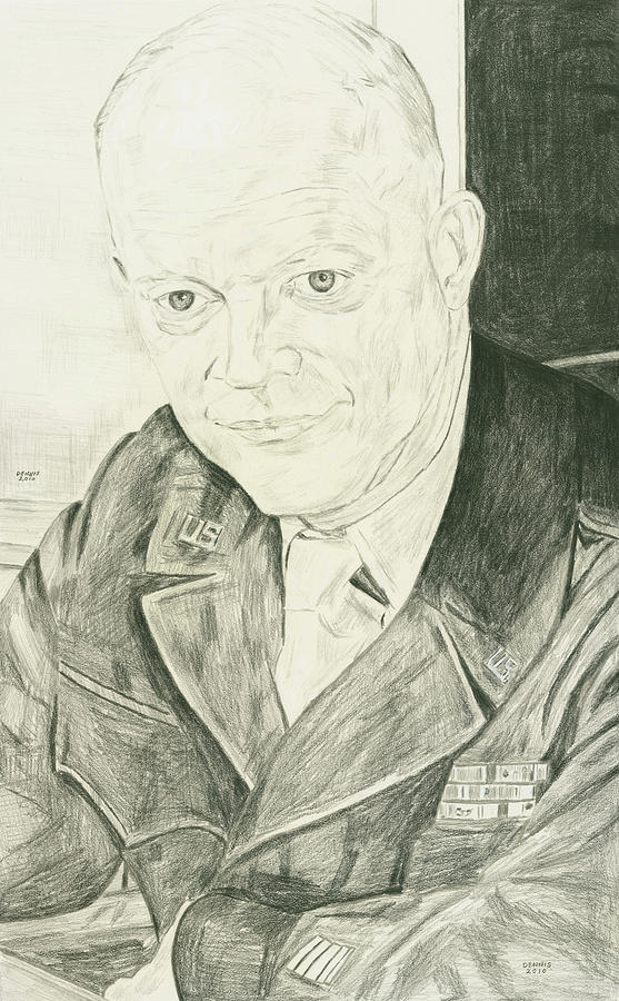 Eisenhower Drawing by Dennis Larson Fine Art America