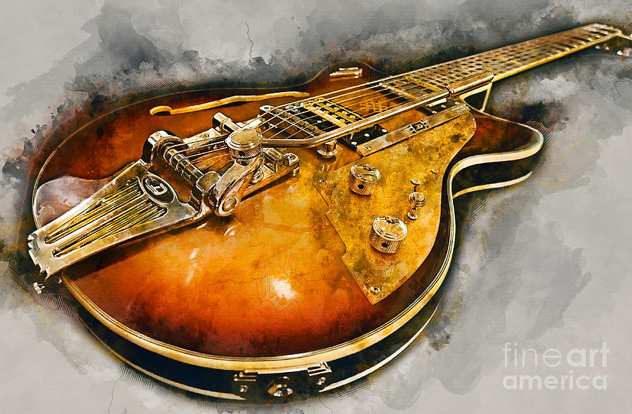 Electric Guitar #2 Mixed Media by Ian Mitchell