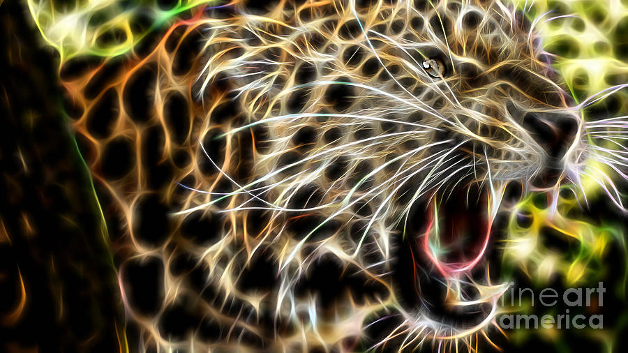 Electric Leopard Wall Art Collection #2 Mixed Media by Marvin Blaine