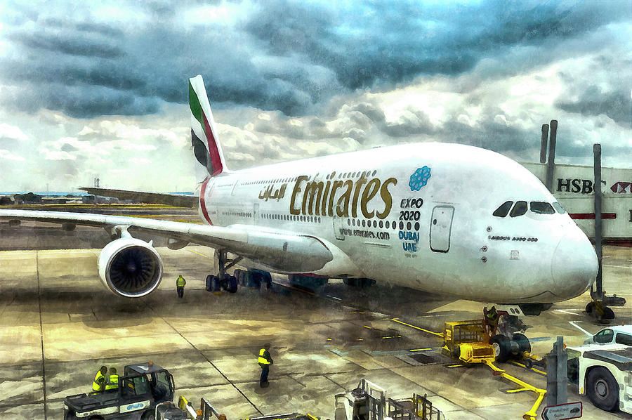 Emirates A380 Airbus Art #2 Photograph by David Pyatt