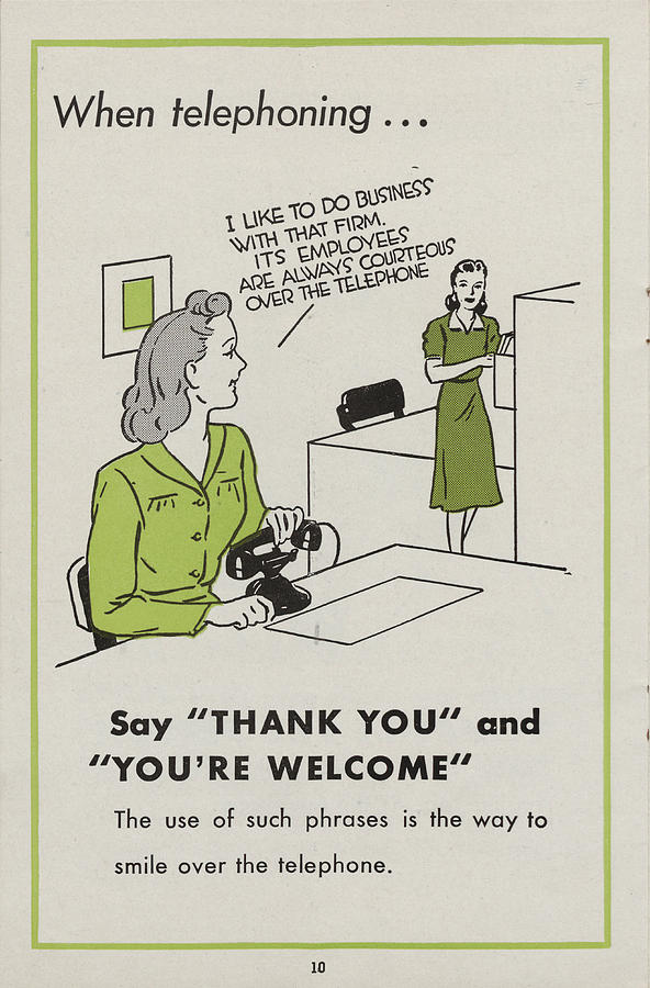 Employee Phone Etiquette Manual Illustration #2 Photograph by Chicago and North Western Historical Society