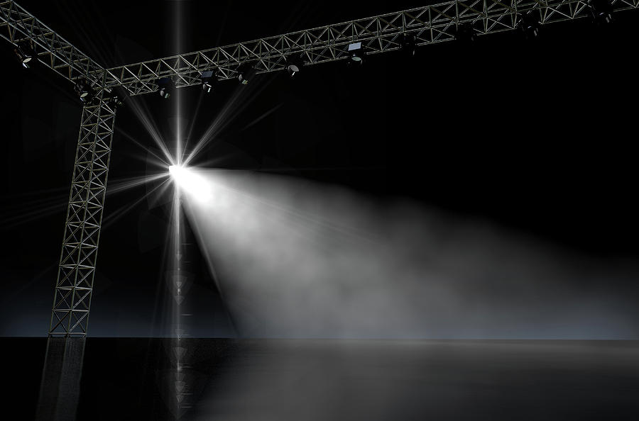 Music Digital Art - Empty Stage Spotlit #2 by Allan Swart