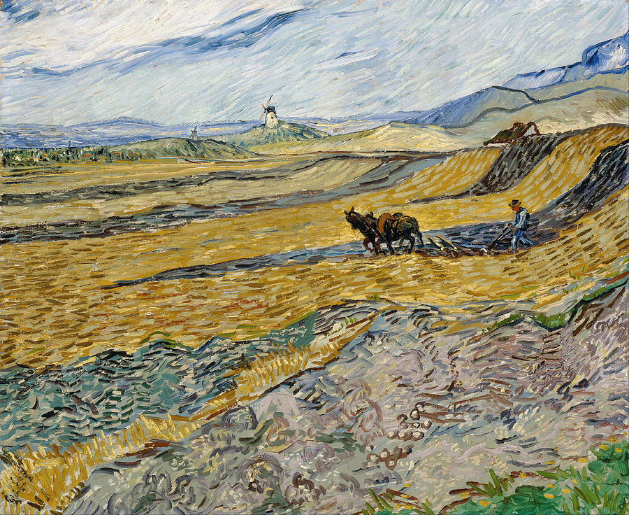 Enclosed Field With Ploughman #2 Painting by Vincent Van Gogh