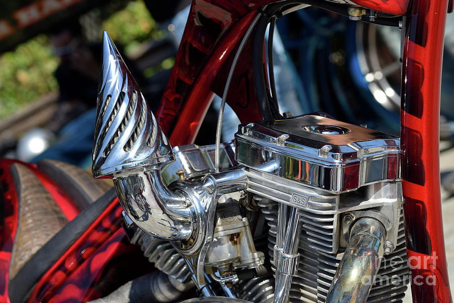 Engine of Harley-Davidson chopper #2 Photograph by George Atsametakis