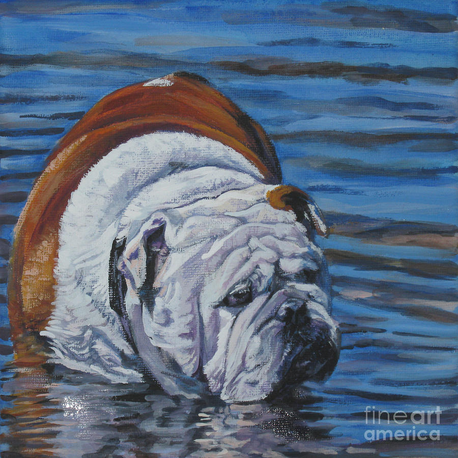 Summer Painting - English Bulldog #2 by Lee Ann Shepard