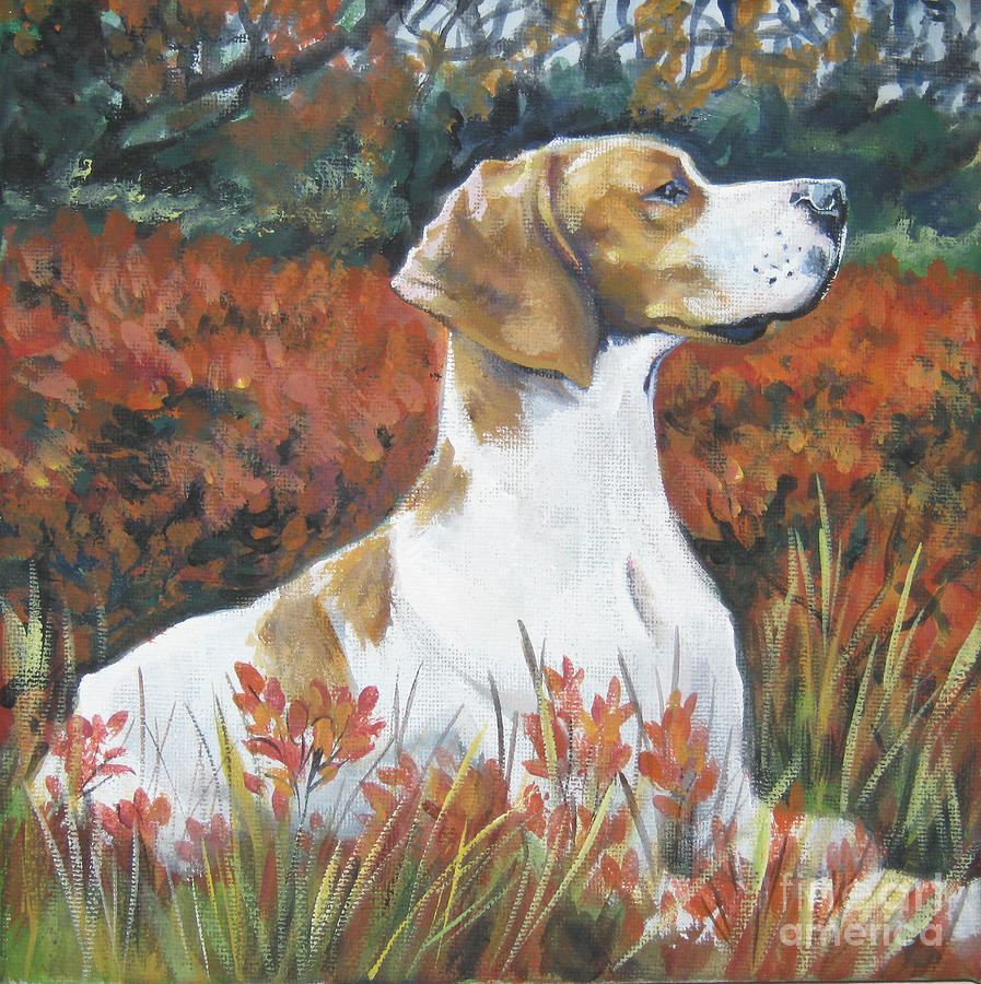 English pointer Painting by Lee Ann Shepard