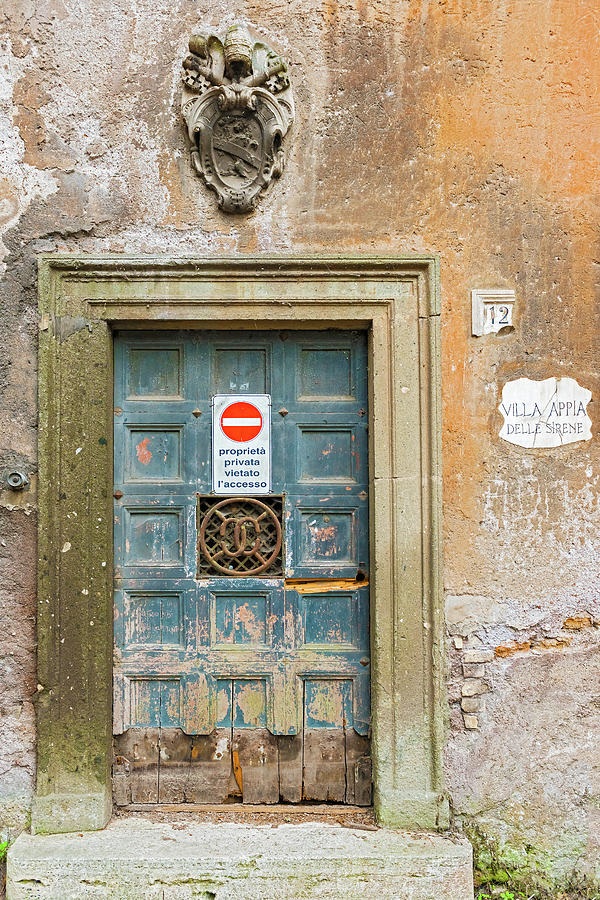 Entrance door in Rome, Italy #9 Photograph by Marek Poplawski