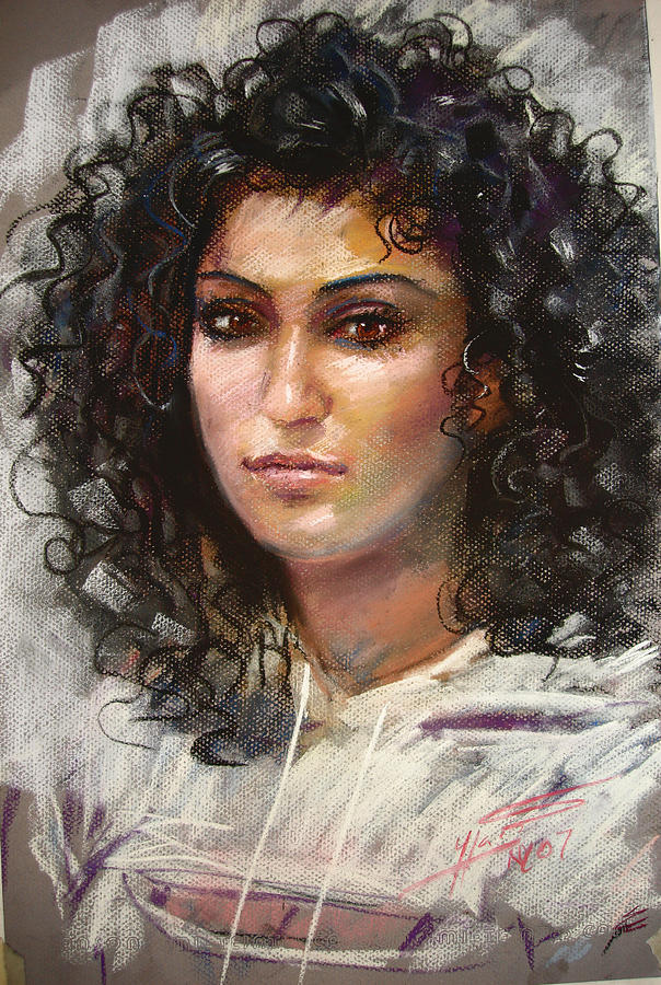 Girl Portrait Pastel - Erbora #2 by Ylli Haruni