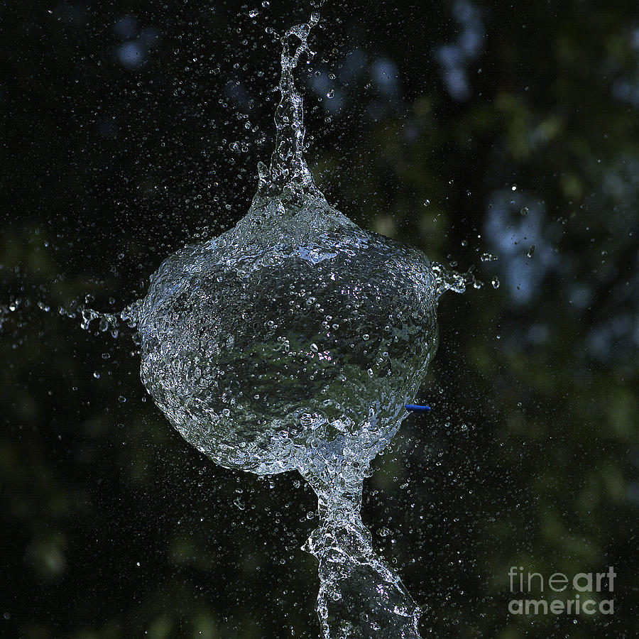 Exploding Blue Water Balloon Photograph by Gerard Lacz