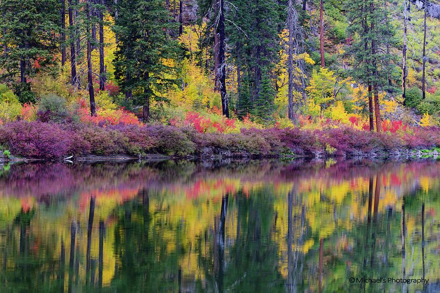 Fall Colors in Tumwater Canyon, WA #2 Digital Art by Michael Lee