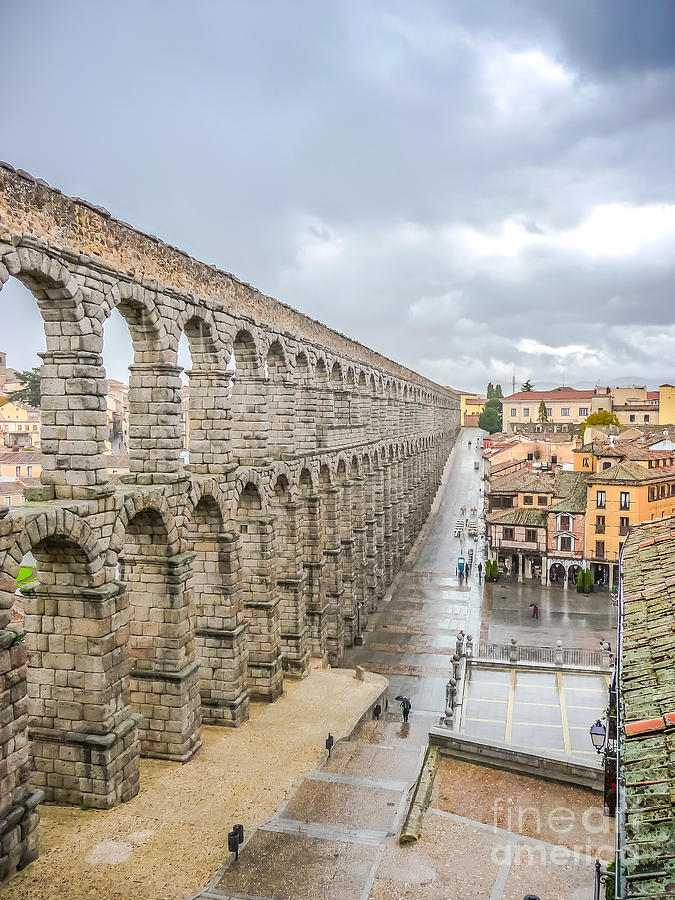 Famous ancient aqueduct in Segovia, Castilla y Leon, Spain #2 Photograph by JR Photography