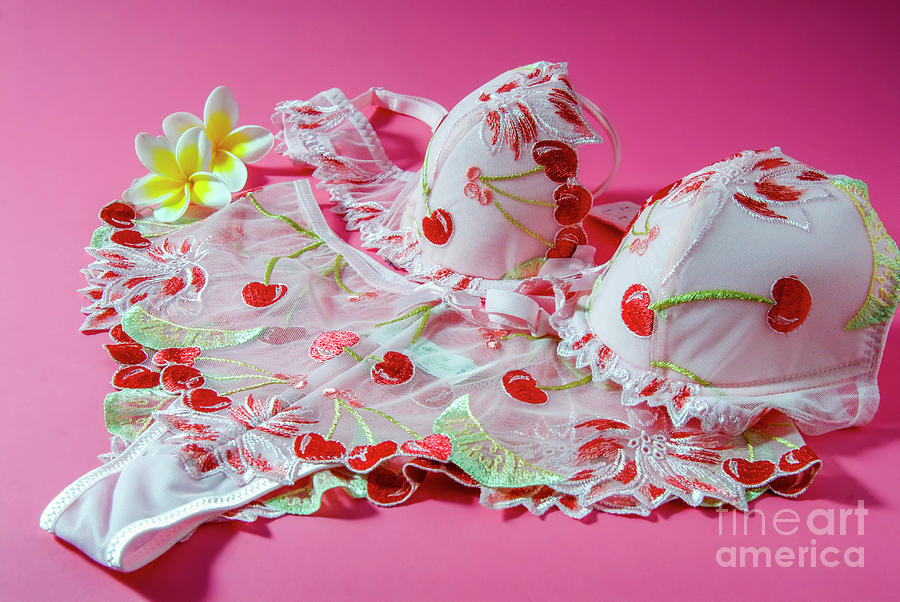 Female Underwear On Pink Background #2 Photograph by Ilan Amihai
