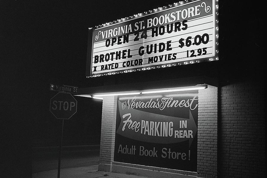 Film Noir Farewell My Lovely 1975 Brothel Guide Virginia St. Bookstore Reno Nevada 1979-2008 #4 Photograph by David Lee Guss