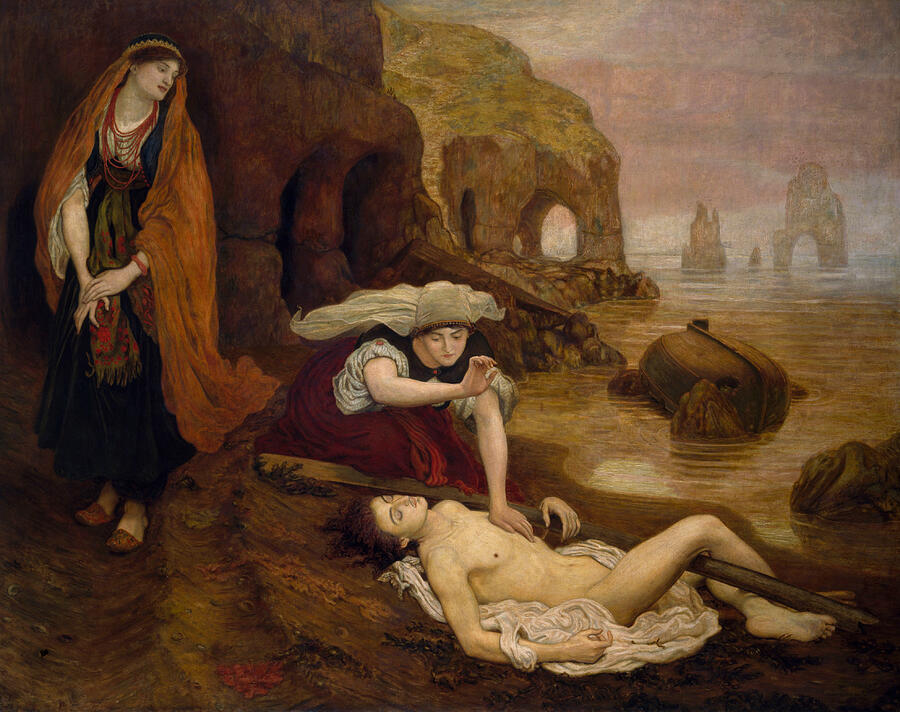 Finding of Don Juan by Haidee, from 1873 Painting by Ford Madox Brown
