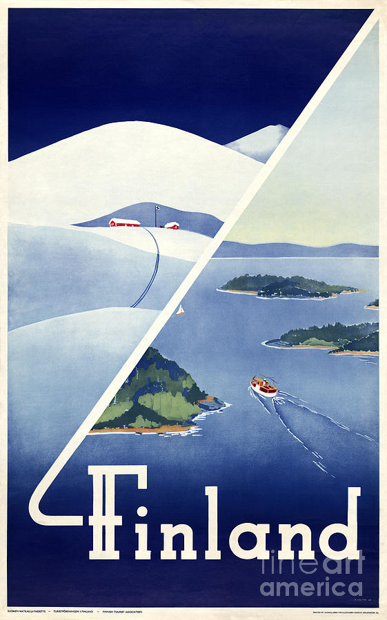 Vintage Painting - Finland Vintage Travel Poster Restored #3 by Vintage Treasure