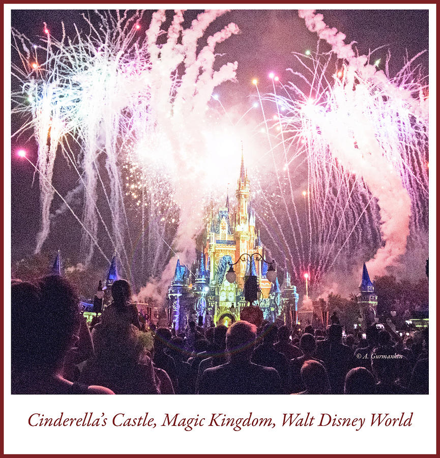 Fireworks, Cinderellas Castle, Magic Kingdom, Walt Disney World #2 Digital Art by A Macarthur Gurmankin