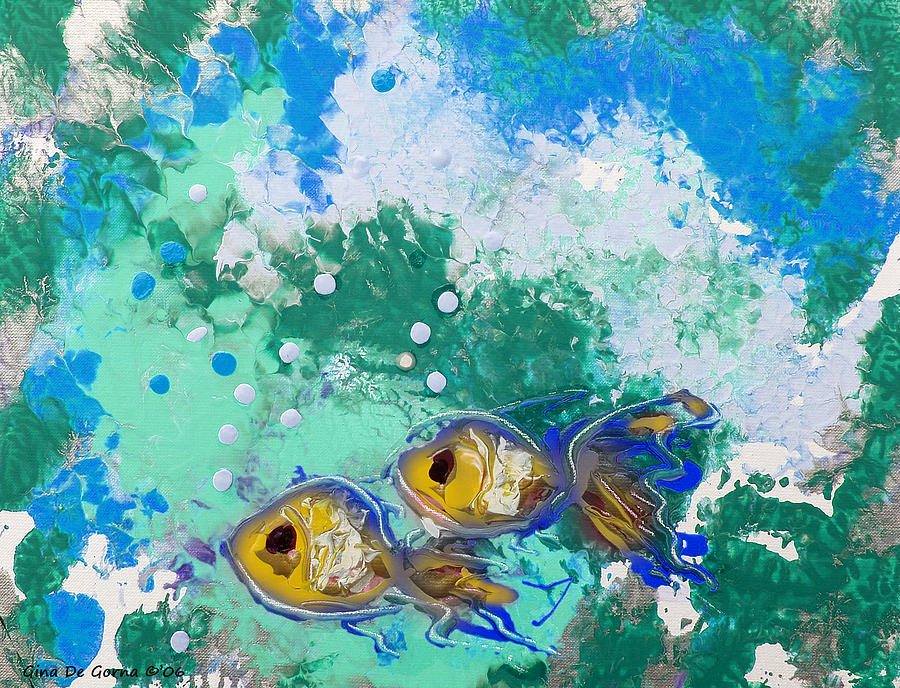 2 Fish Painting by Gina De Gorna