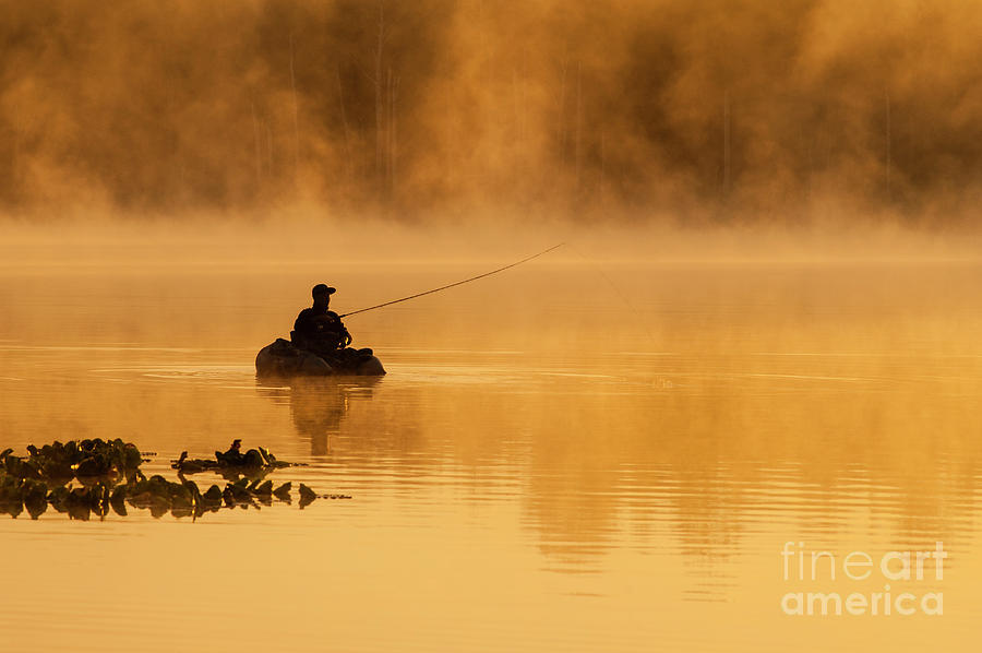 Inspirational Photograph - Fisherman on Lake Cassidy #2 by Jim Corwin