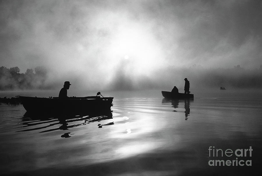 Fishermen on Lake Cassidy Sunrise Photograph by Jim Corwin