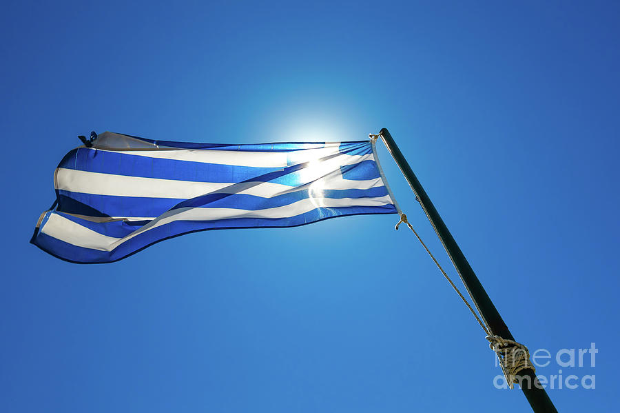 Flag of Greece #2 Photograph by Benny Marty