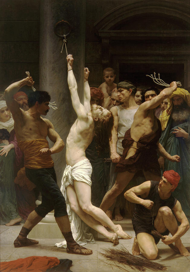 Flagellation Of Christ Painting by Troy Caperton