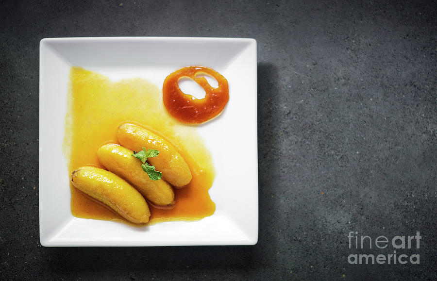 Flambeed Fried Banana In Orange Reduction And Tangerine Caramel #2 Photograph by JM Travel Photography