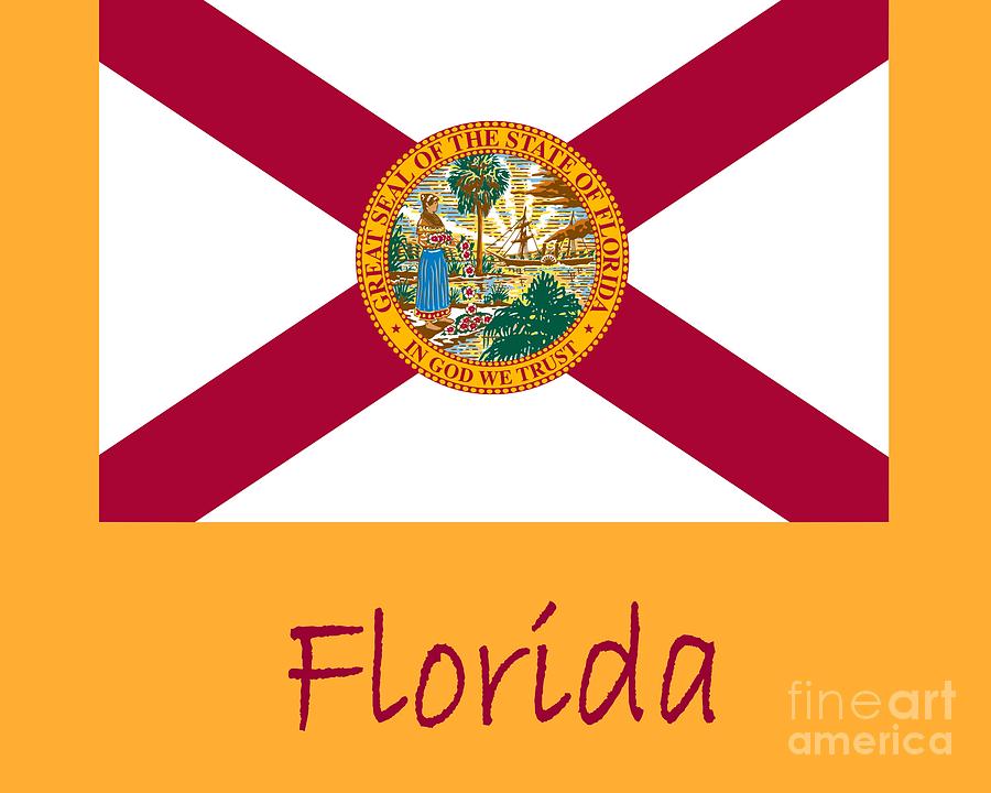 Florida Flag #2 Digital Art by Frederick Holiday - Fine Art America