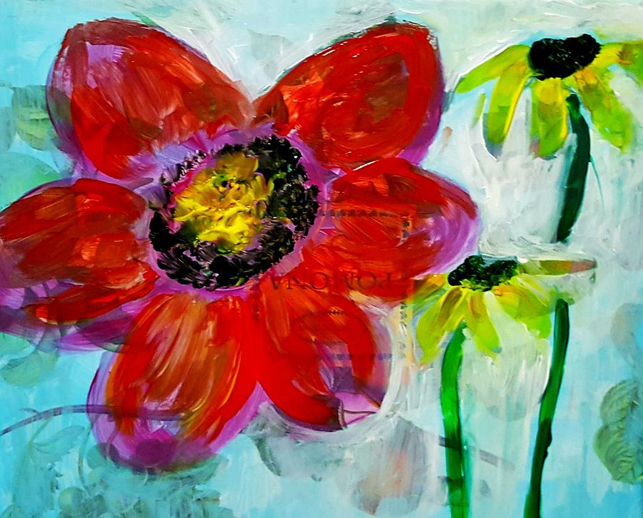 Flower abstract  #2 Painting by Hae Kim